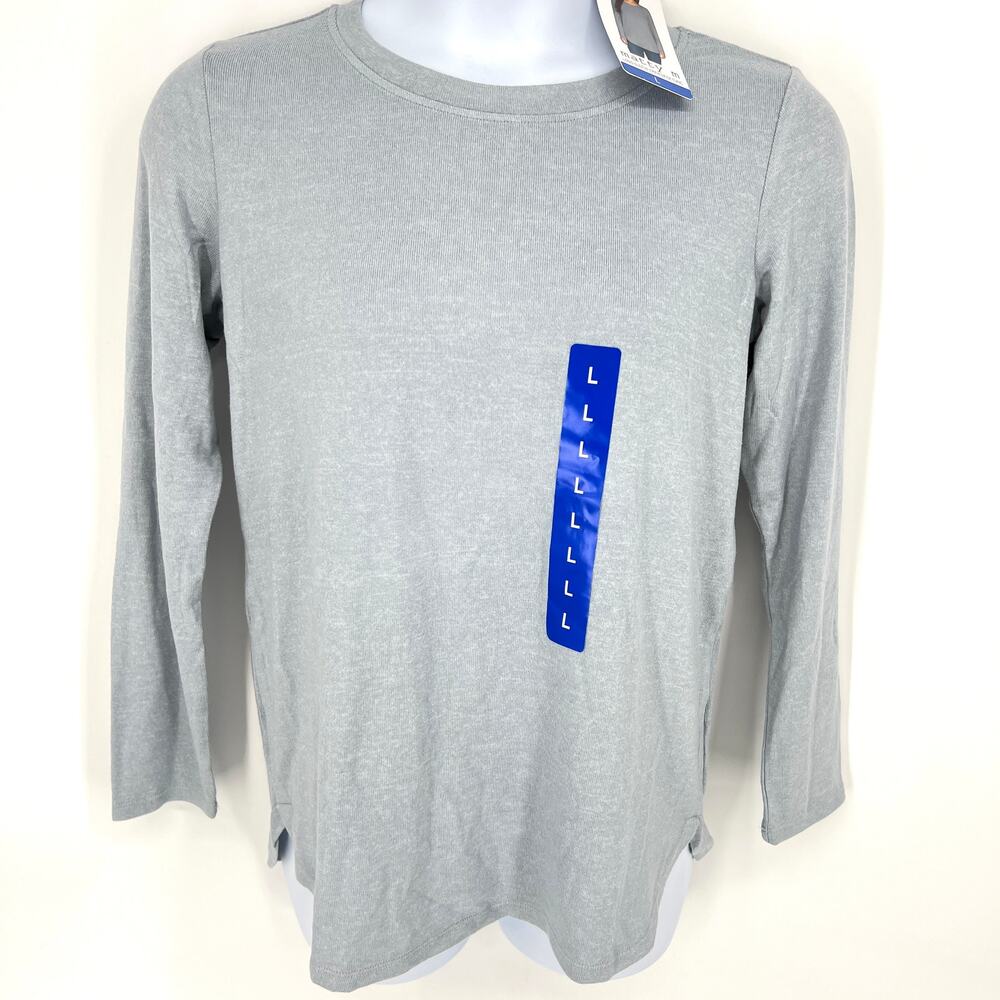 Matty M Womens Long Sleeve Crew Neck Tunic Gray NWT